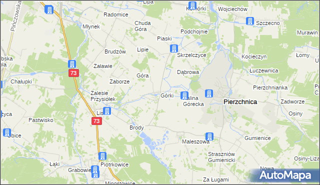 mapa Górki gmina Pierzchnica, Górki gmina Pierzchnica na mapie Targeo