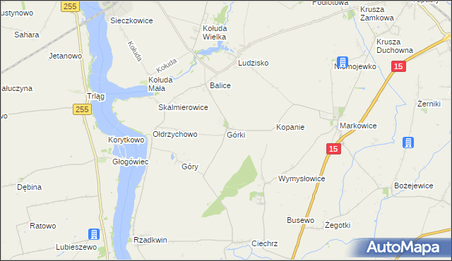 mapa Górki gmina Strzelno, Górki gmina Strzelno na mapie Targeo