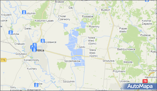 mapa Górki gmina Wiślica, Górki gmina Wiślica na mapie Targeo