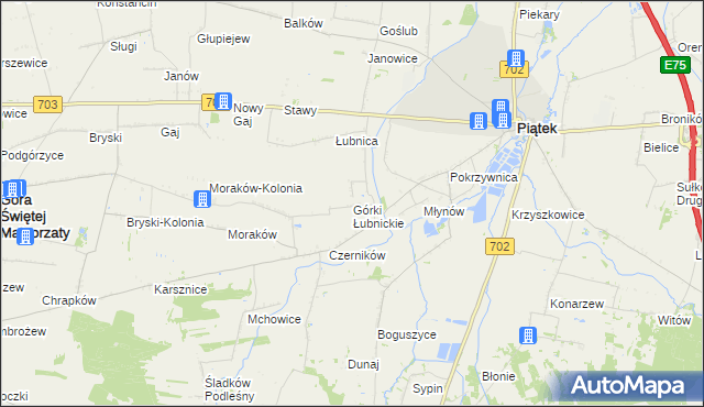 mapa Górki Łubnickie, Górki Łubnickie na mapie Targeo