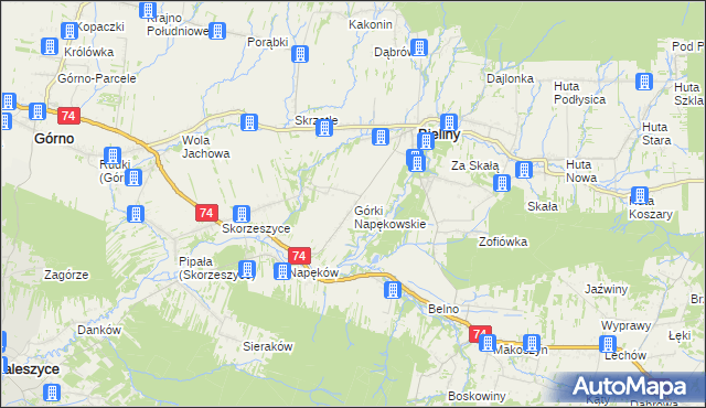 mapa Górki Napękowskie, Górki Napękowskie na mapie Targeo