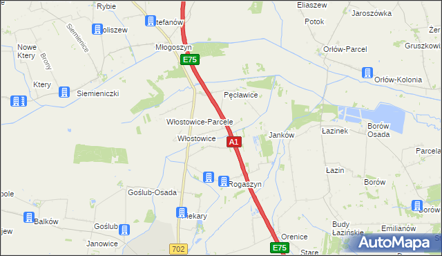 mapa Górki Pęcławskie, Górki Pęcławskie na mapie Targeo