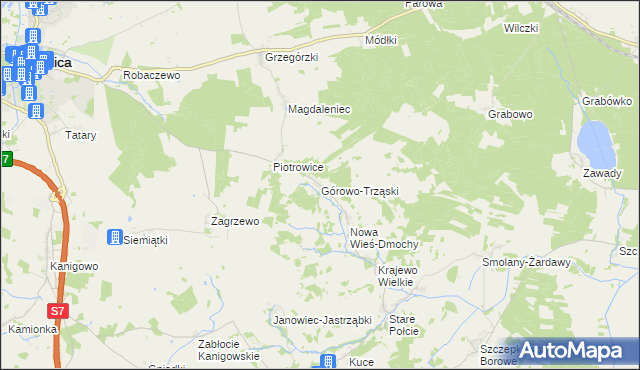 mapa Górowo-Trząski, Górowo-Trząski na mapie Targeo