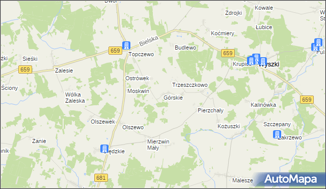 mapa Górskie gmina Wyszki, Górskie gmina Wyszki na mapie Targeo