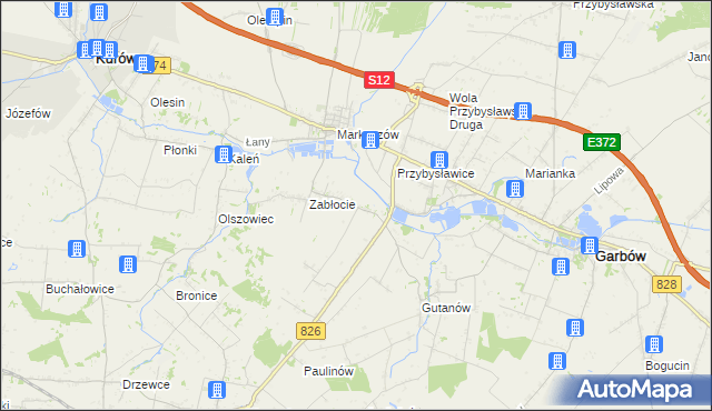 mapa Góry gmina Markuszów, Góry gmina Markuszów na mapie Targeo