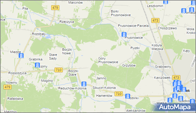 mapa Góry Prusinowskie, Góry Prusinowskie na mapie Targeo