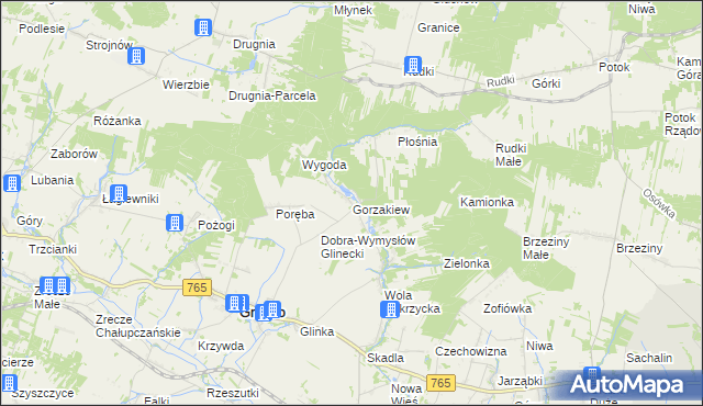 mapa Gorzakiew, Gorzakiew na mapie Targeo