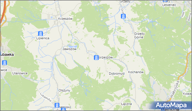 mapa Gorzeszów, Gorzeszów na mapie Targeo