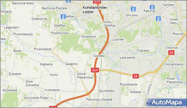 mapa Gorzew, Gorzew na mapie Targeo