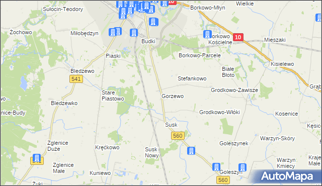 mapa Gorzewo gmina Sierpc, Gorzewo gmina Sierpc na mapie Targeo