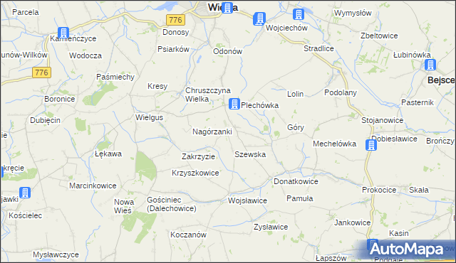 mapa Gorzków gmina Kazimierza Wielka, Gorzków gmina Kazimierza Wielka na mapie Targeo