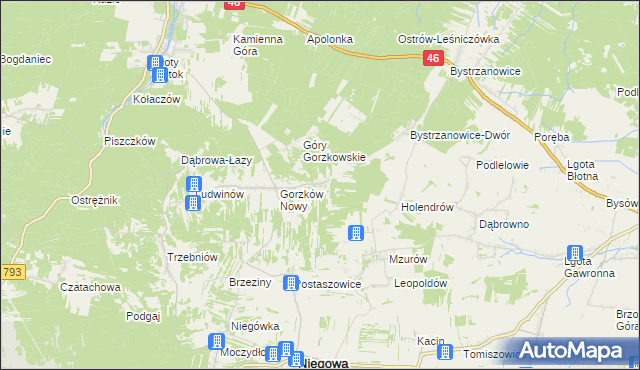 mapa Gorzków Stary, Gorzków Stary na mapie Targeo