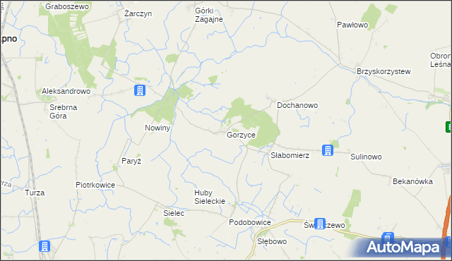 mapa Gorzyce gmina Żnin, Gorzyce gmina Żnin na mapie Targeo