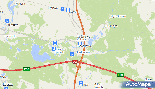mapa Gościkowo, Gościkowo na mapie Targeo