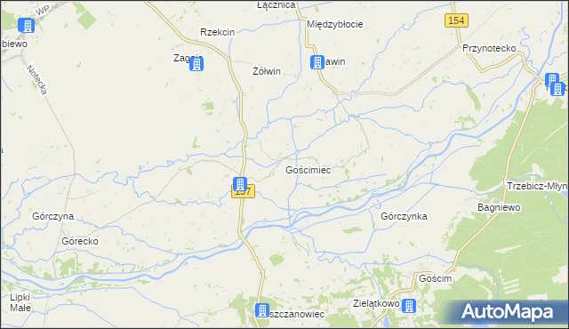 mapa Gościmiec, Gościmiec na mapie Targeo