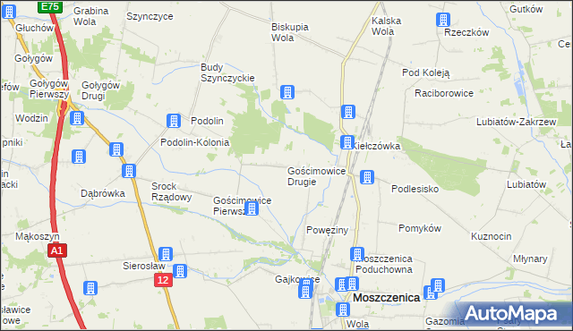 mapa Gościmowice Drugie, Gościmowice Drugie na mapie Targeo