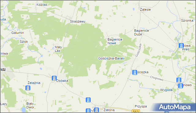 mapa Gościszka-Baraki, Gościszka-Baraki na mapie Targeo