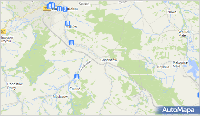 mapa Gościszów, Gościszów na mapie Targeo