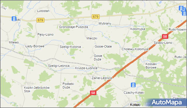 mapa Gosie Duże, Gosie Duże na mapie Targeo