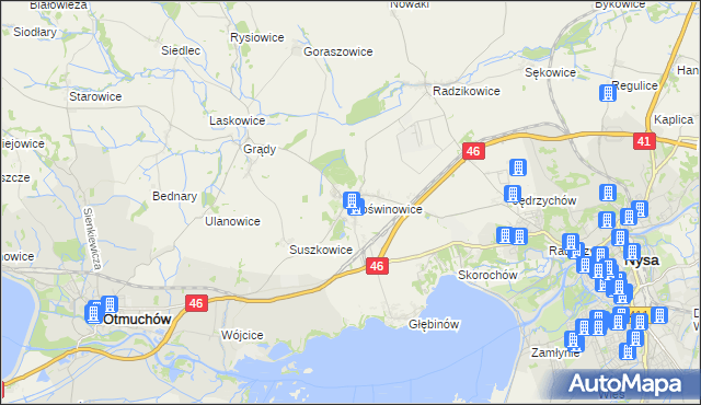 mapa Goświnowice, Goświnowice na mapie Targeo