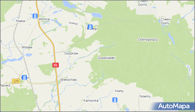 mapa Goszkówek, Goszkówek na mapie Targeo