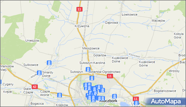 mapa Gotartów, Gotartów na mapie Targeo