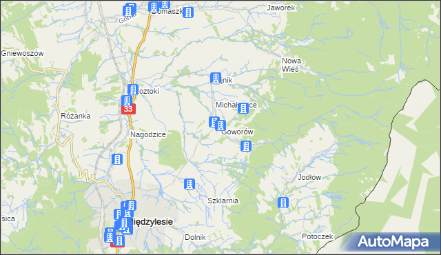 mapa Goworów, Goworów na mapie Targeo