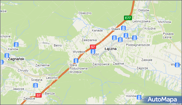 mapa Gózd gmina Łączna, Gózd gmina Łączna na mapie Targeo