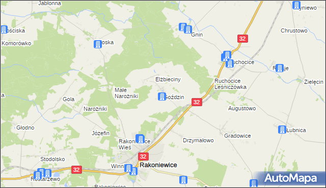 mapa Goździn, Goździn na mapie Targeo