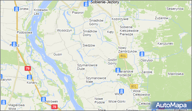 mapa Goźlin Mały, Goźlin Mały na mapie Targeo