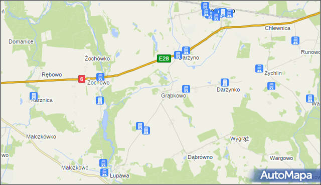 mapa Grąbkowo gmina Potęgowo, Grąbkowo gmina Potęgowo na mapie Targeo