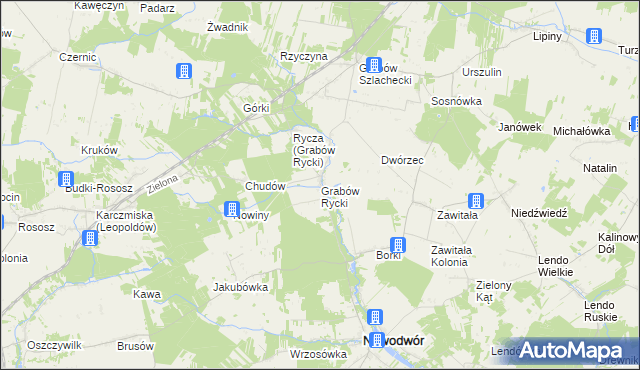 mapa Grabów Rycki, Grabów Rycki na mapie Targeo