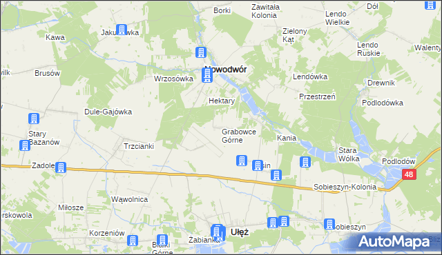 mapa Grabowce Górne, Grabowce Górne na mapie Targeo