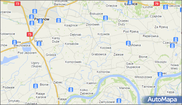 mapa Grabowica gmina Pacanów, Grabowica gmina Pacanów na mapie Targeo