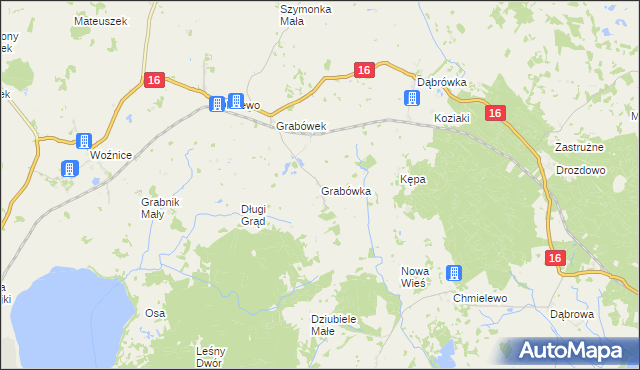 mapa Grabówka gmina Mikołajki, Grabówka gmina Mikołajki na mapie Targeo