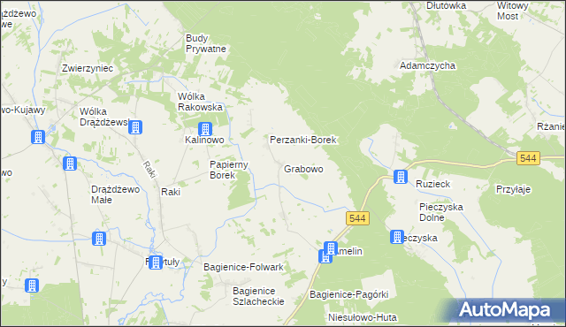 mapa Grabowo gmina Krasnosielc, Grabowo gmina Krasnosielc na mapie Targeo