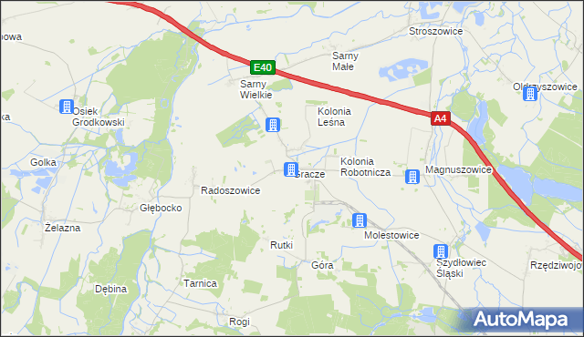 mapa Gracze, Gracze na mapie Targeo