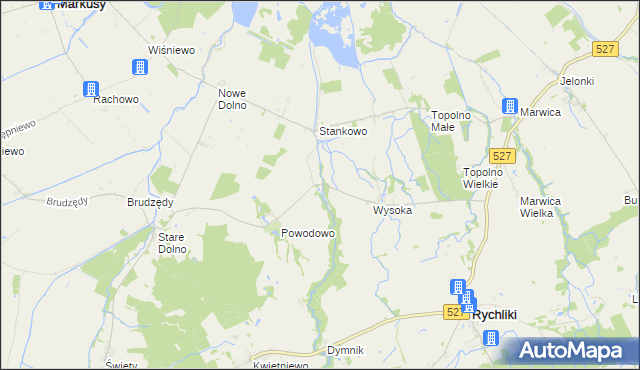 mapa Grądowy Młyn, Grądowy Młyn na mapie Targeo