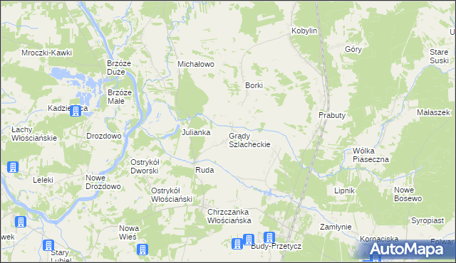 mapa Grądy Szlacheckie, Grądy Szlacheckie na mapie Targeo