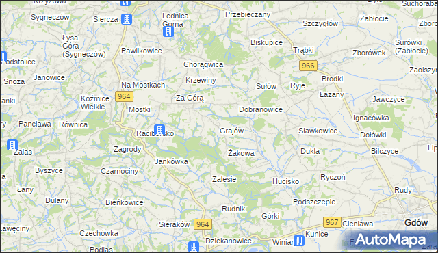 mapa Grajów, Grajów na mapie Targeo