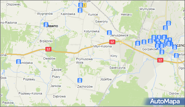 mapa Grążowice, Grążowice na mapie Targeo