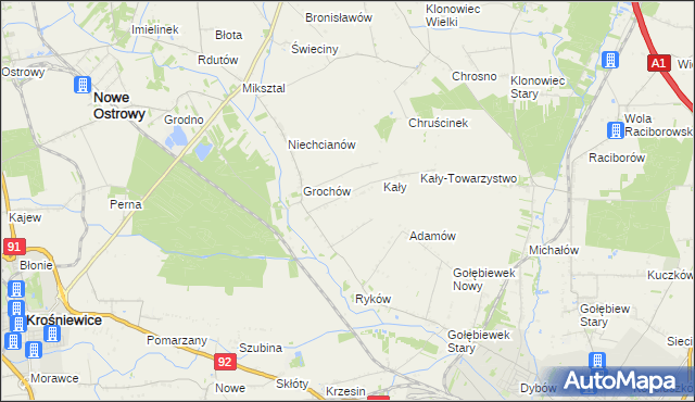 mapa Grochówek, Grochówek na mapie Targeo