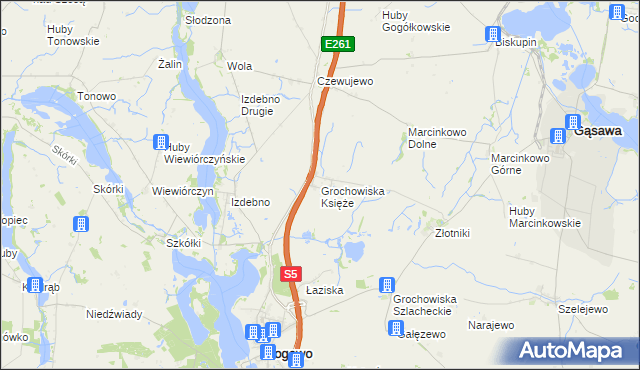 mapa Grochowiska Księże, Grochowiska Księże na mapie Targeo