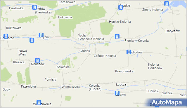 mapa Gródek-Kolonia gmina Jarczów, Gródek-Kolonia gmina Jarczów na mapie Targeo