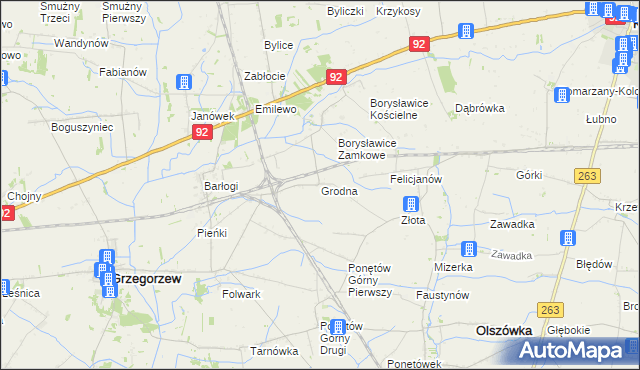 mapa Grodna, Grodna na mapie Targeo