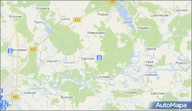 mapa Grodzewo, Grodzewo na mapie Targeo