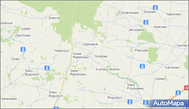 mapa Grodziec gmina Czerwińsk nad Wisłą, Grodziec gmina Czerwińsk nad Wisłą na mapie Targeo