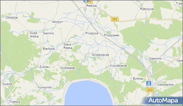 mapa Grodziszcze gmina Grębocice, Grodziszcze gmina Grębocice na mapie Targeo