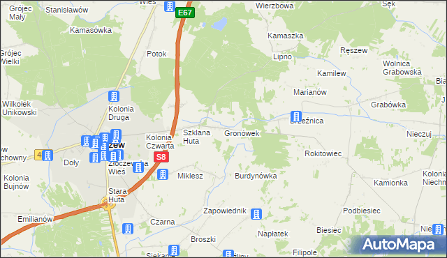 mapa Gronówek, Gronówek na mapie Targeo