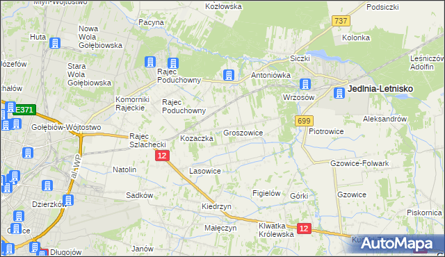 mapa Groszowice, Groszowice na mapie Targeo